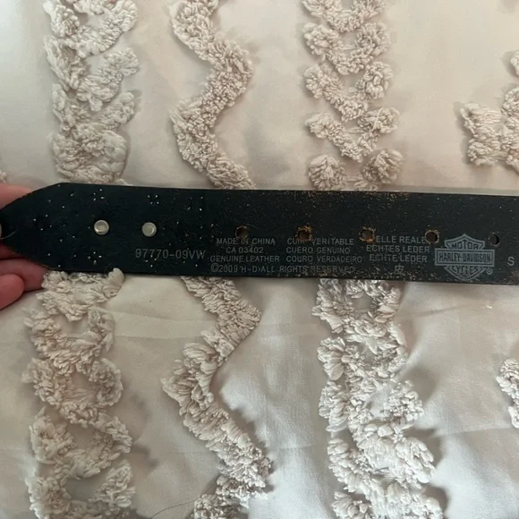 Two Harley-Davidson Black Belts with Silver Accents - Picture 5 of 6